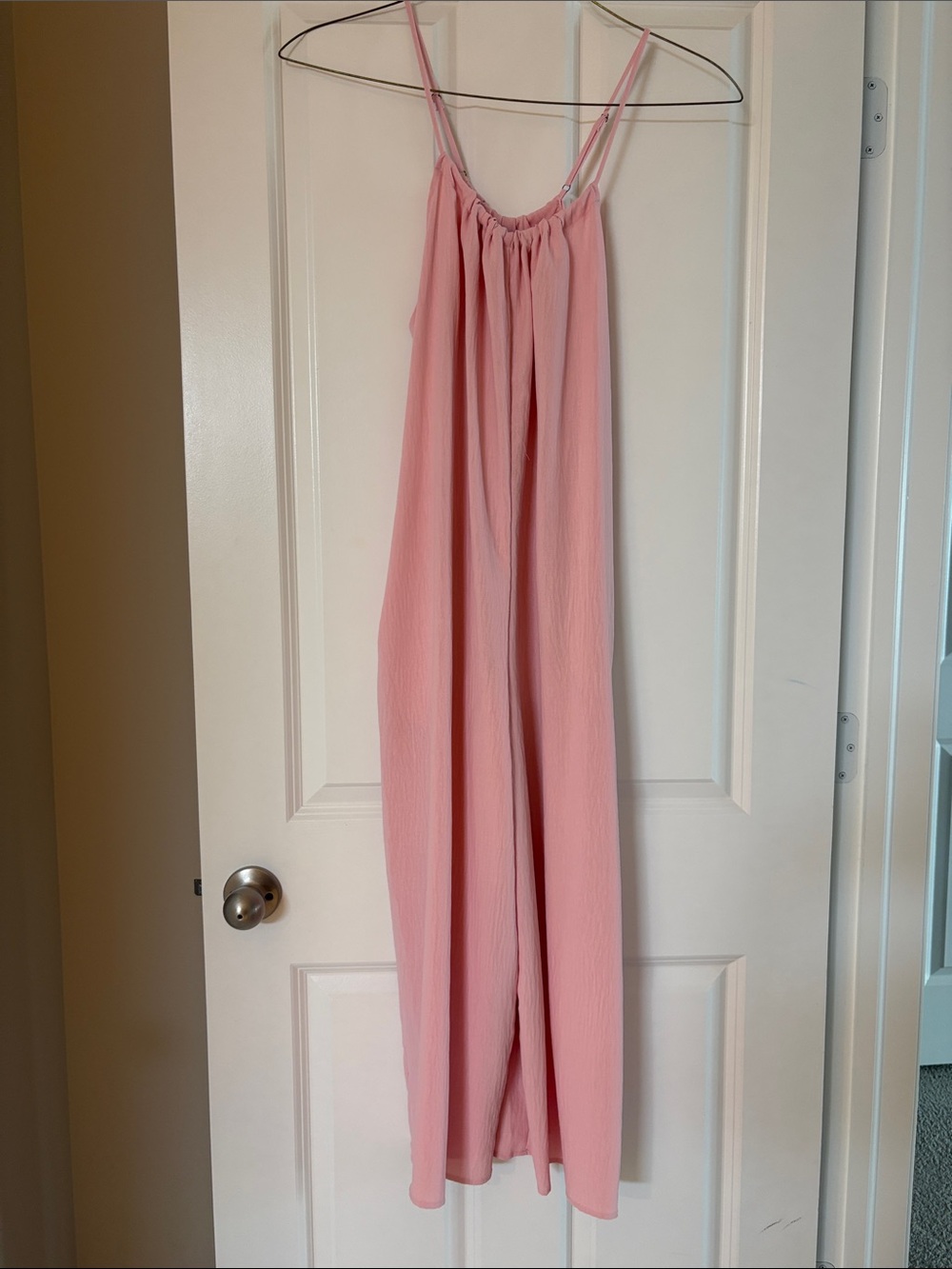 Cherish Light Pink Strappy Wide-Leg Jumpsuit